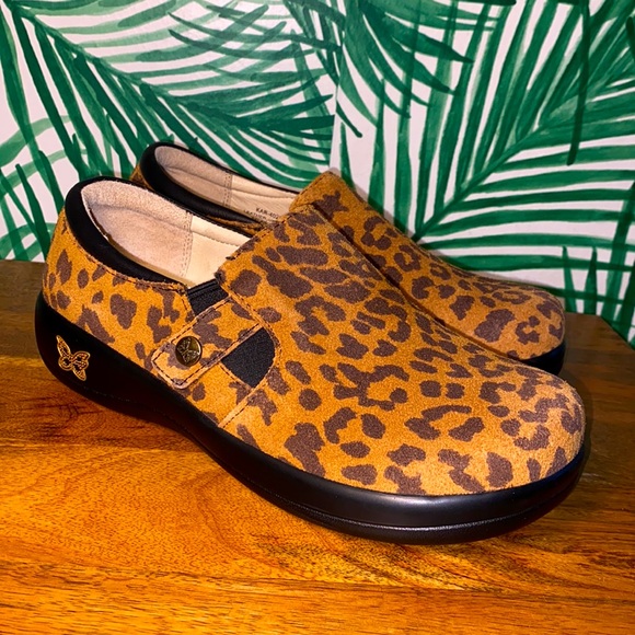 Alegria Shoes - Alegria PG Lite Kara Leopard Leather Slip On Shoes 37/7-7.5